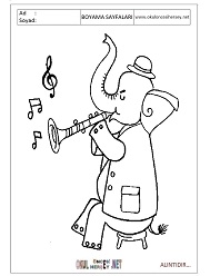 Saksofon boyama sayfaları